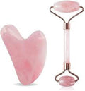 Rose Quartz Gua Sha + Face Roller Set | Sculpt Depuff & Lymphatic Drainage