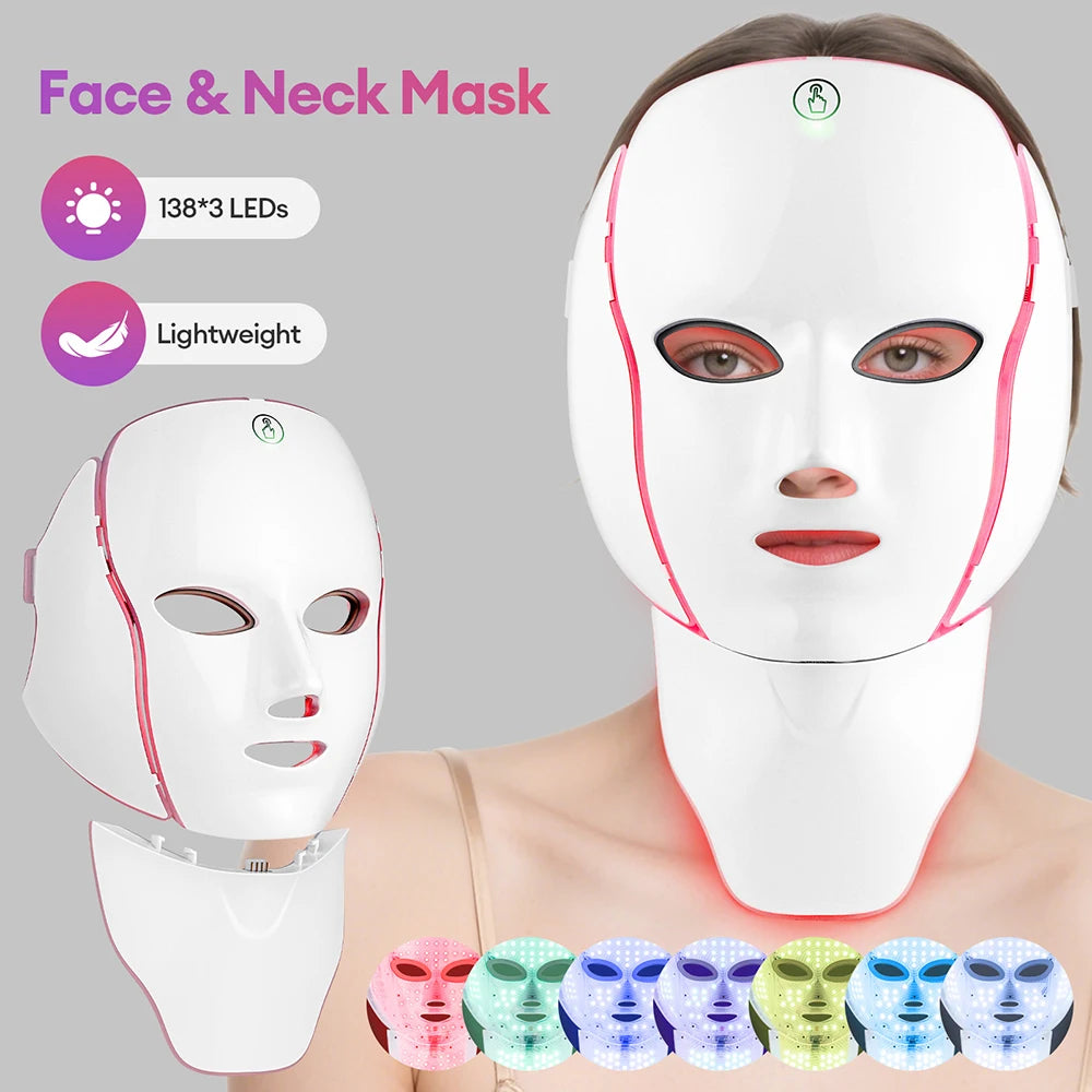 7-Color LED Light Therapy Face Mask | Anti-Acne Anti-Aging Skin Treatment