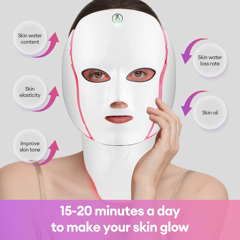 7-Color LED Light Therapy Face Mask | Anti-Acne Anti-Aging Skin Treatment