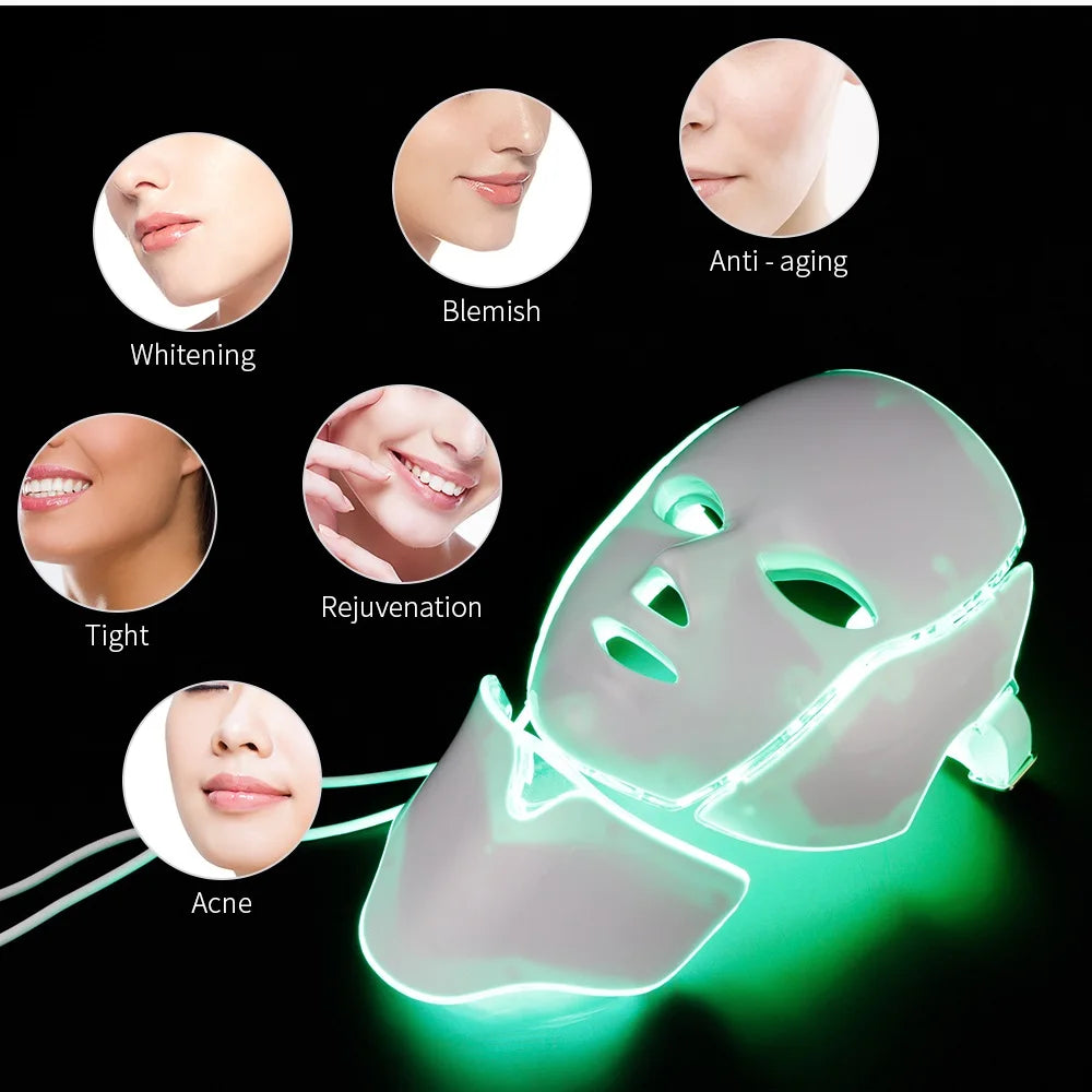 7-Color LED Light Therapy Face Mask | Anti-Acne Anti-Aging Skin Treatment