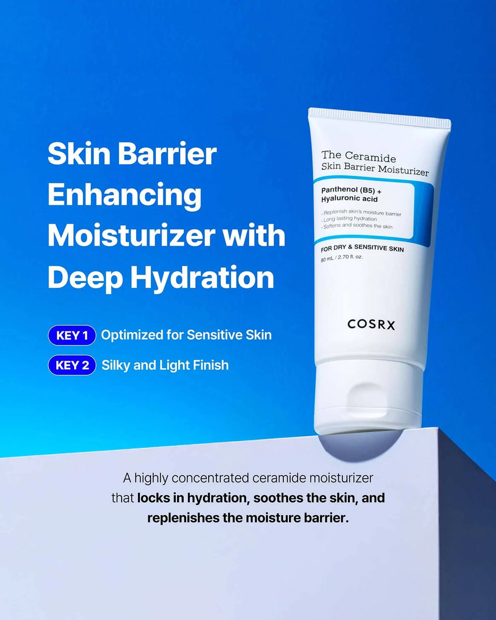 COSRX Ceramide Skin Barrier Moisturizer | 7 Ceramides + Hyaluronic Acid + Panthenol | All Skin Types | Korean Skincare | 2.7 fl oz