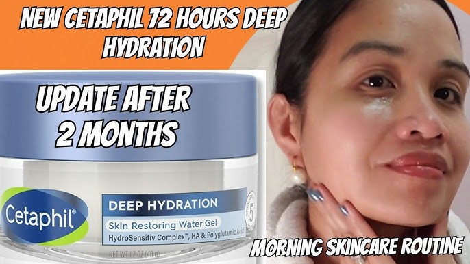Cetaphil Deep Hydration Skin Restoring Water Gel | Hyaluronic & Polyglutamic Acid | 72-Hour Hydration | Sensitive Skin | 1.7 oz