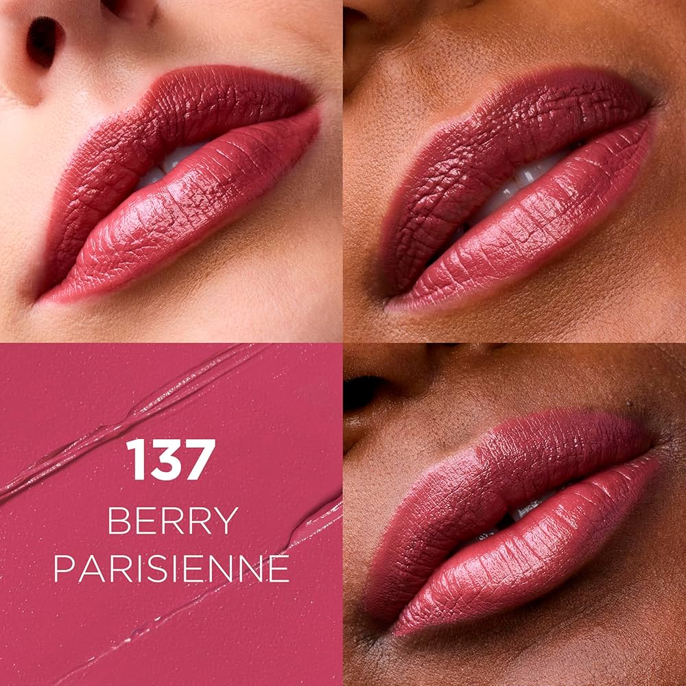 L'Oreal Paris Colour Riche Satin Lipstick — Blushing Berry | Argan Oil & Vitamin E | Creamy Hydrating Formula