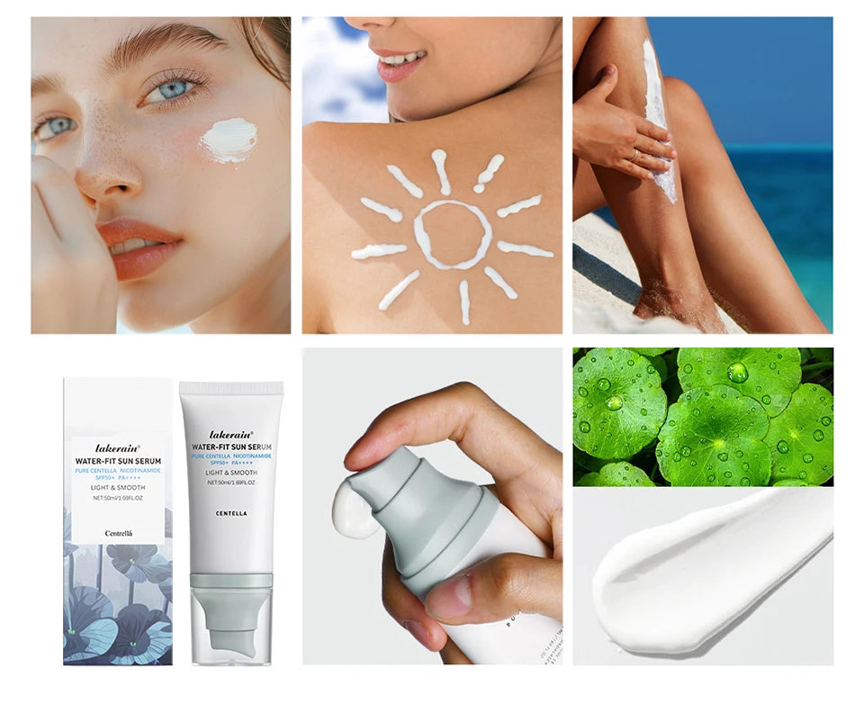 Lakerain Centella Water-Fit Sun Serum SPF50+ | Hyaluronic Acid Moisturising Sunscreen | Lightweight Korean Skincare | 50ml