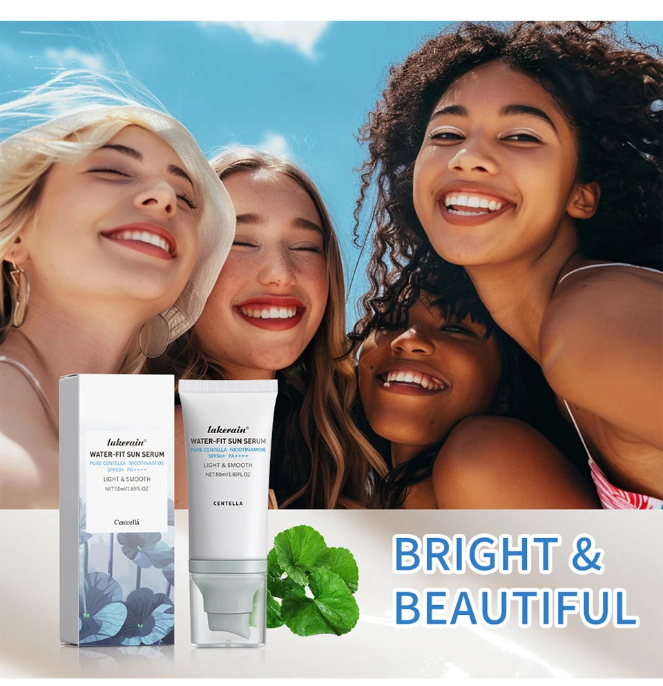 Lakerain Centella Water-Fit Sun Serum SPF50+ | Hyaluronic Acid Moisturising Sunscreen | Lightweight Korean Skincare | 50ml