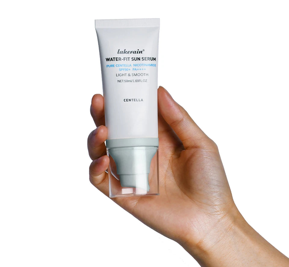 Lakerain Centella Water-Fit Sun Serum SPF50+ | Hyaluronic Acid Moisturising Sunscreen | Lightweight Korean Skincare | 50ml