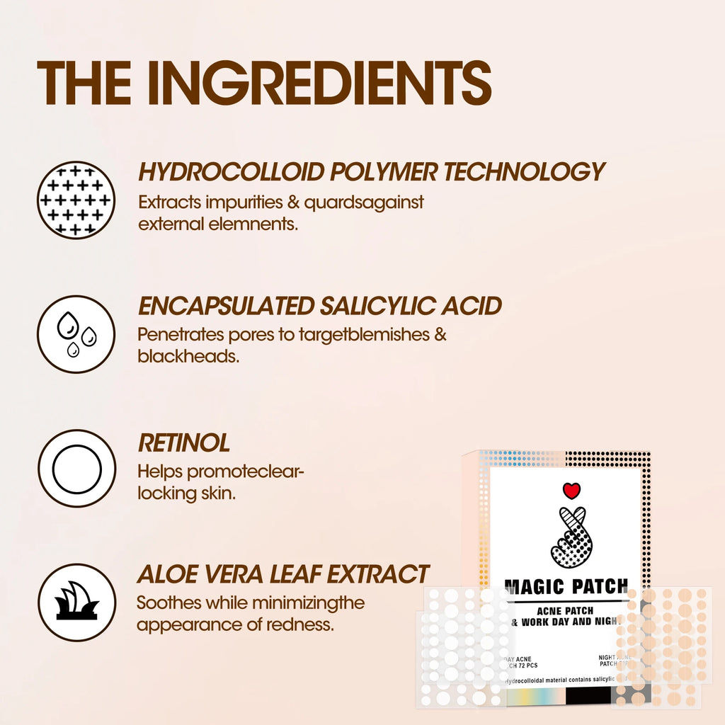 Hydrocolloid Acne Patches 72pcs | Overnight Blemish Dots  | TikTok Viral