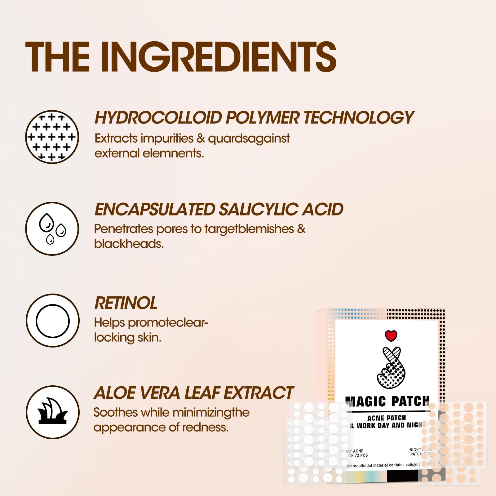Hydrocolloid Acne Patches 72pcs | Overnight Blemish Dots  | TikTok Viral