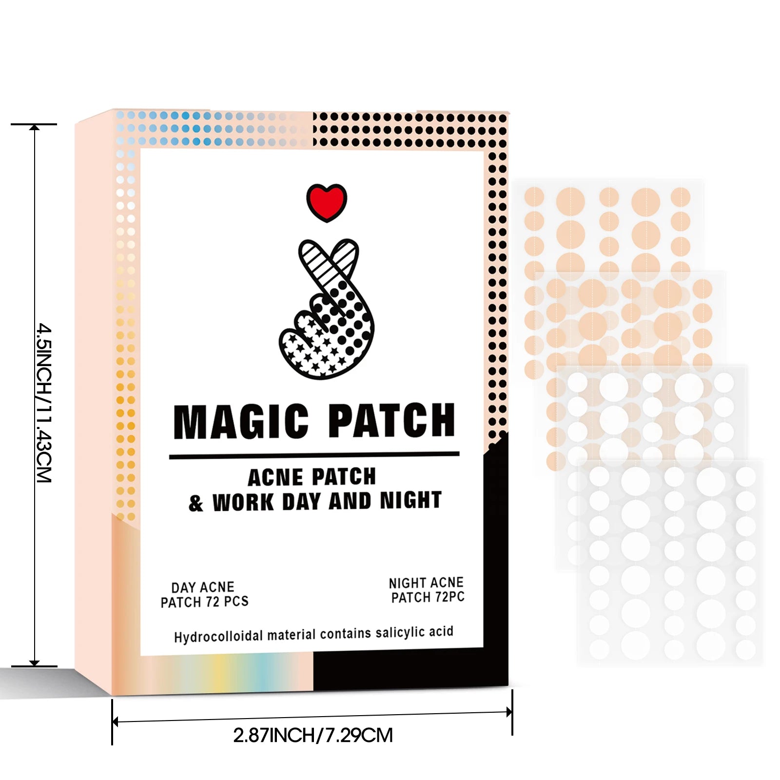 Hydrocolloid Acne Patches 72pcs | Overnight Blemish Dots  | TikTok Viral