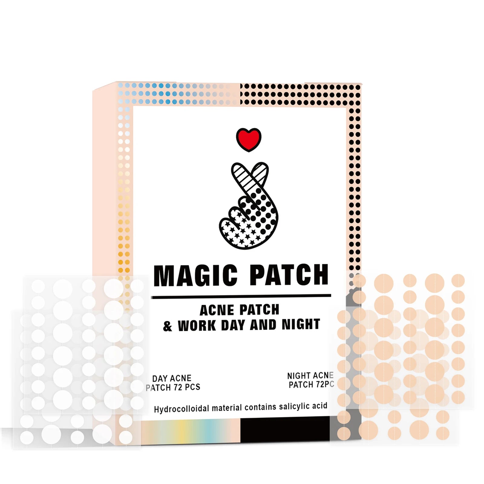 Hydrocolloid Acne Patches 72pcs | Overnight Blemish Dots  | TikTok Viral