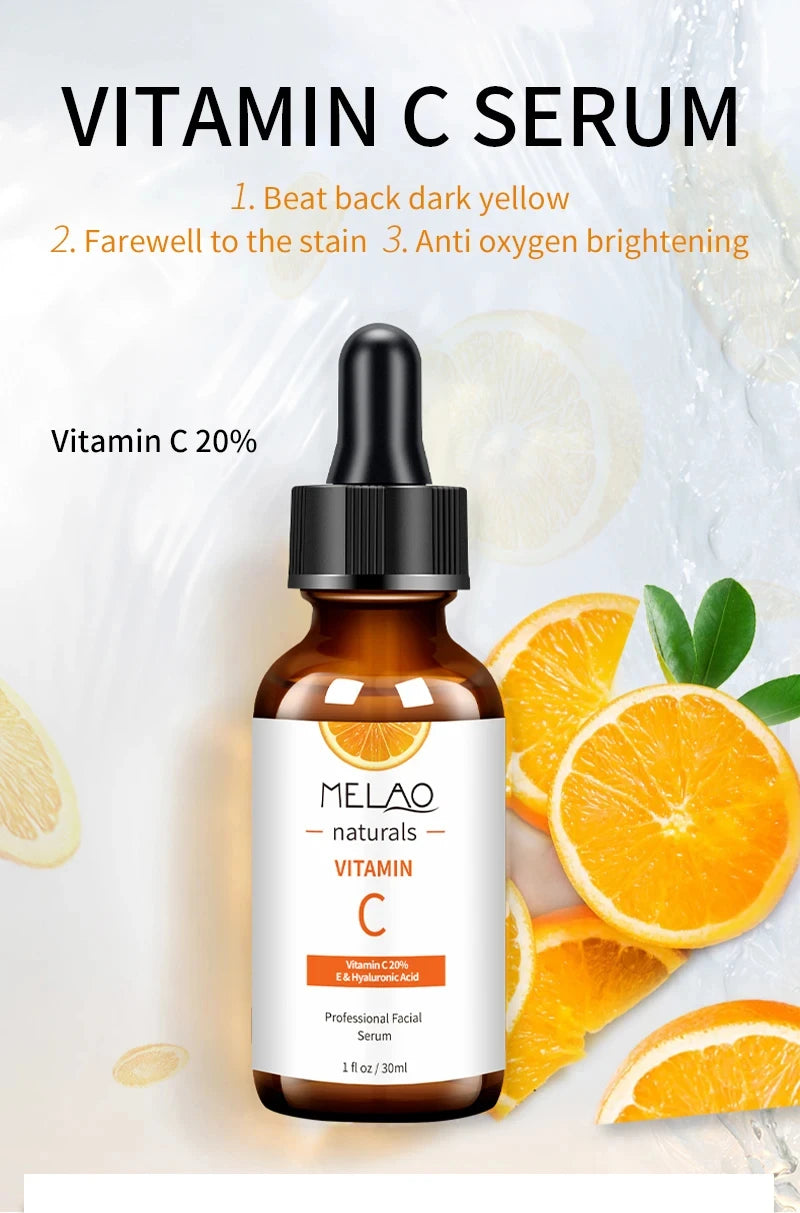 Vitamin C + Hyaluronic Acid Brightening Face Serum | Fade Dark Spots & Glow