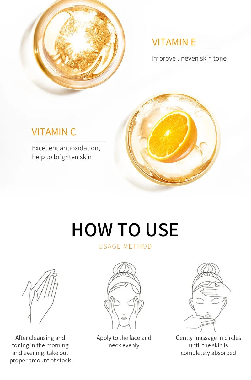 Vitamin C + Hyaluronic Acid Brightening Face Serum | Fade Dark Spots & Glow