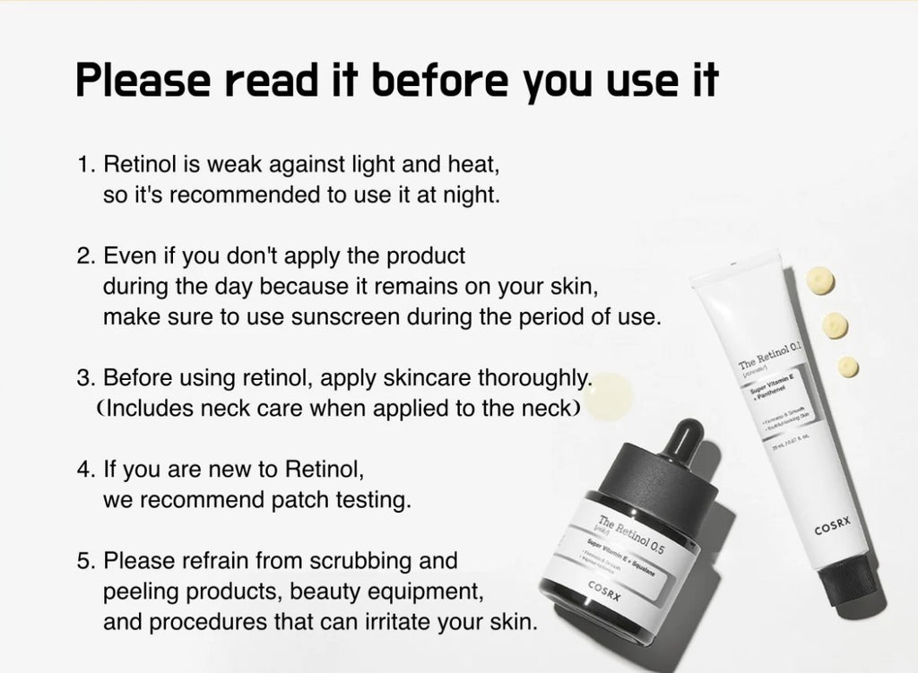 COSRX Retinol 0.5 Oil, Anti-aging Serum with 0.5% Retinoid Treatment for Face, Reduce Wrinkles, Fine Lines, Gentle Skincare for Day & Night, Not Tested on Animals, Korean Skin Care