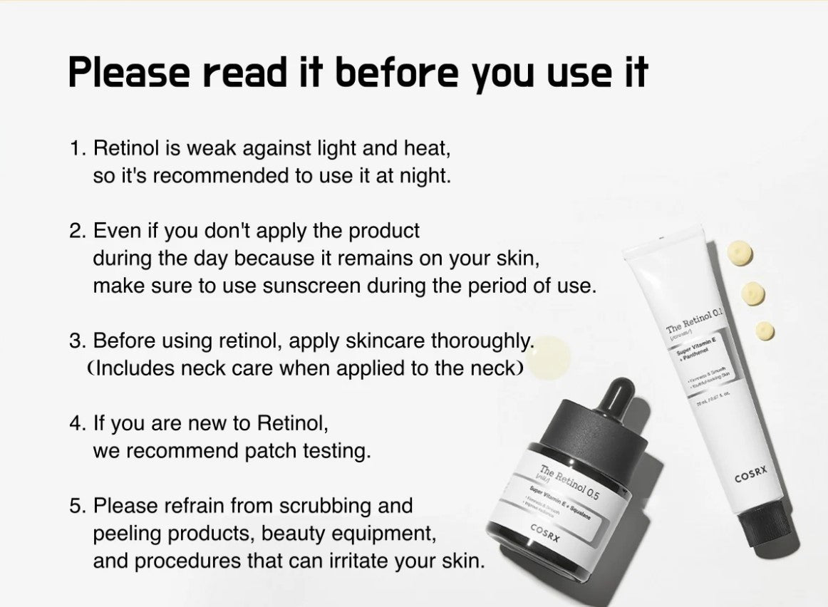 COSRX Retinol 0.5 Oil, Anti-aging Serum with 0.5% Retinoid Treatment for Face, Reduce Wrinkles, Fine Lines, Gentle Skincare for Day & Night, Not Tested on Animals, Korean Skin Care