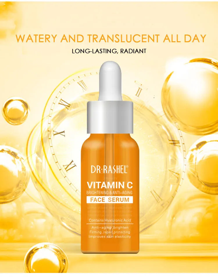 DR RASHEL Vitamin C + Hyaluronic Acid Brightening Serum | Anti-Aging Whitening Moisturising | 50ml