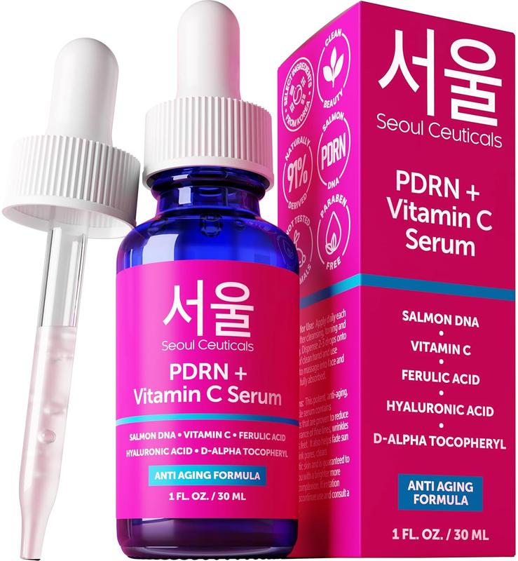 SeoulCeuticals Korean Vitamin C Serum 20% + CE Ferulic Acid + Hyaluronic Acid | Anti-Aging Brightening | 1oz