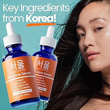 SeoulCeuticals Korean Vitamin C Serum 20% + CE Ferulic Acid + Hyaluronic Acid | Anti-Aging Brightening | 1oz
