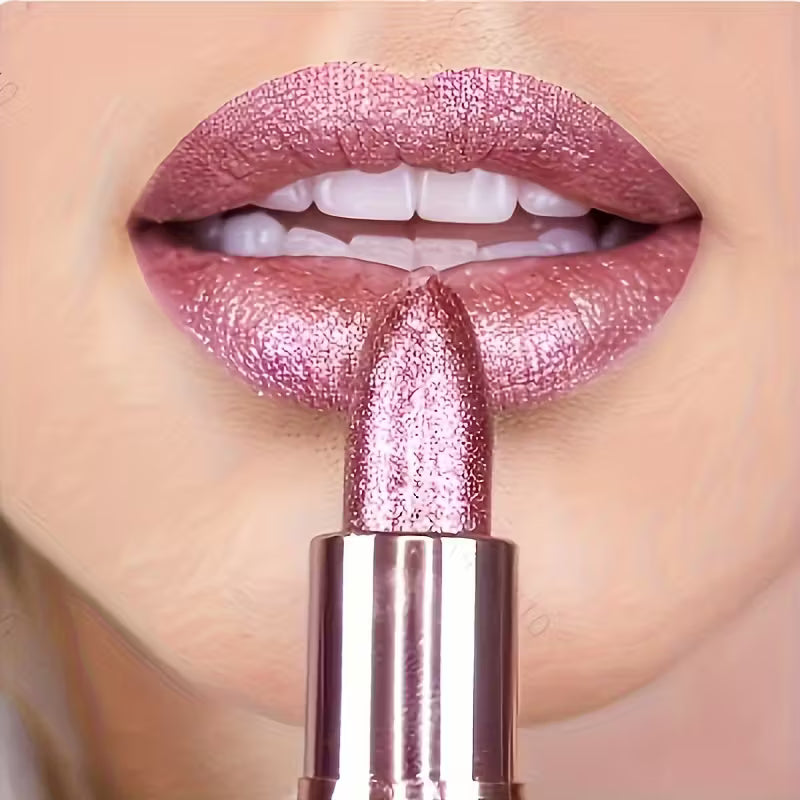 Rose Smoke Shimmer Lipstick — Glossy Velvet Finish | Waterproof & Long-Lasting