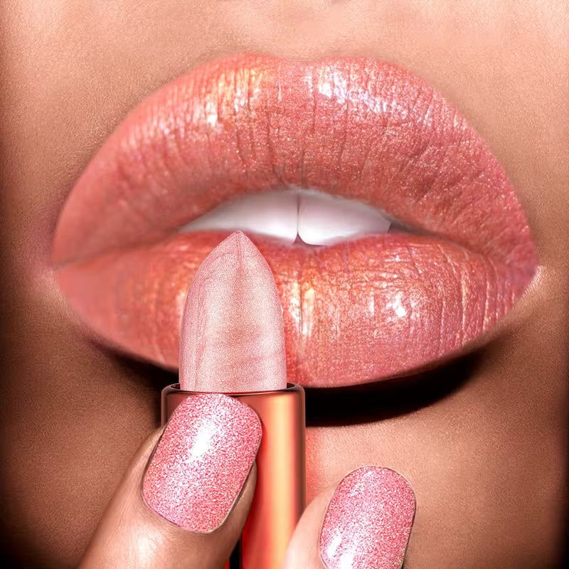 Rose Smoke Shimmer Lipstick — Glossy Velvet Finish | Waterproof & Long-Lasting