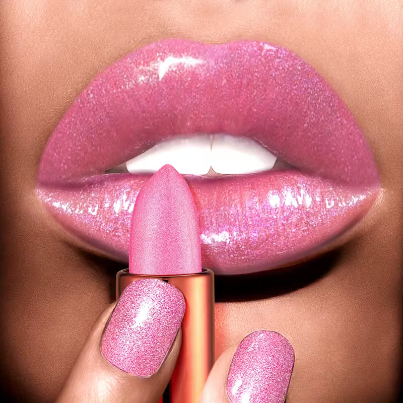 Rose Smoke Shimmer Lipstick — Glossy Velvet Finish | Waterproof & Long-Lasting