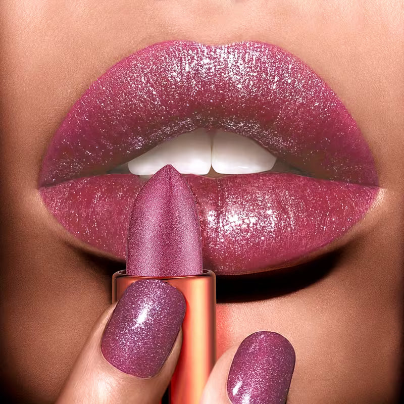 Rose Smoke Shimmer Lipstick — Glossy Velvet Finish | Waterproof & Long-Lasting